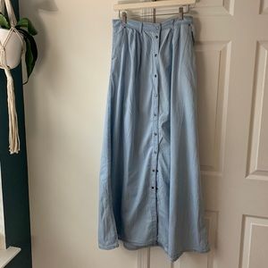Light blue denim skirt